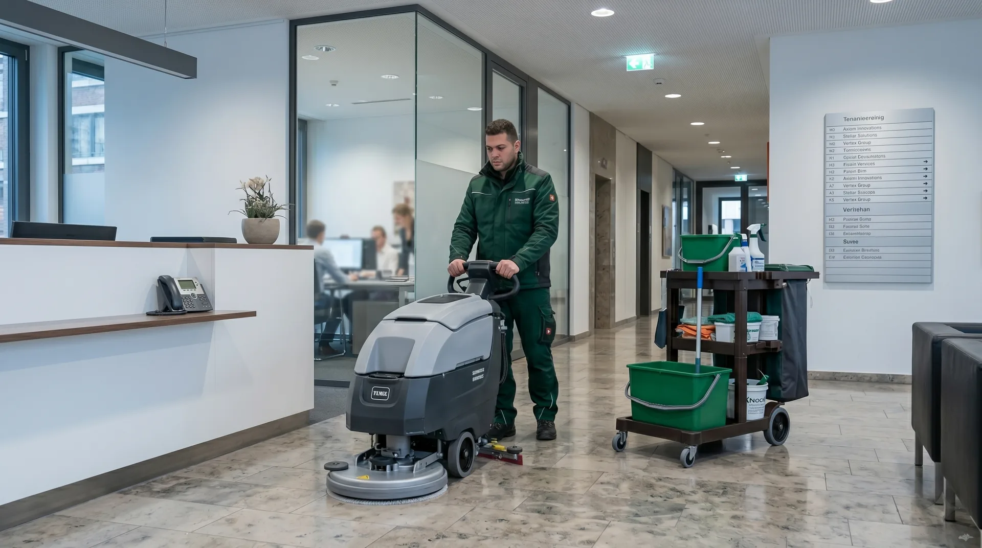 Gebäudereinigung im Einsatz
